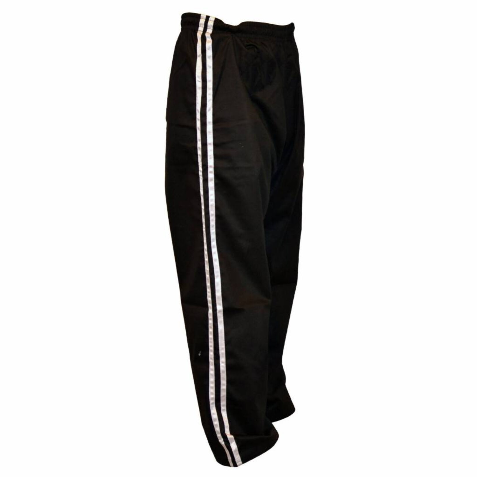 Black Kickboxing Trousers Cotton White Stripes