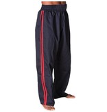 Black Kickboxing Trousers Cotton with Red Stripes