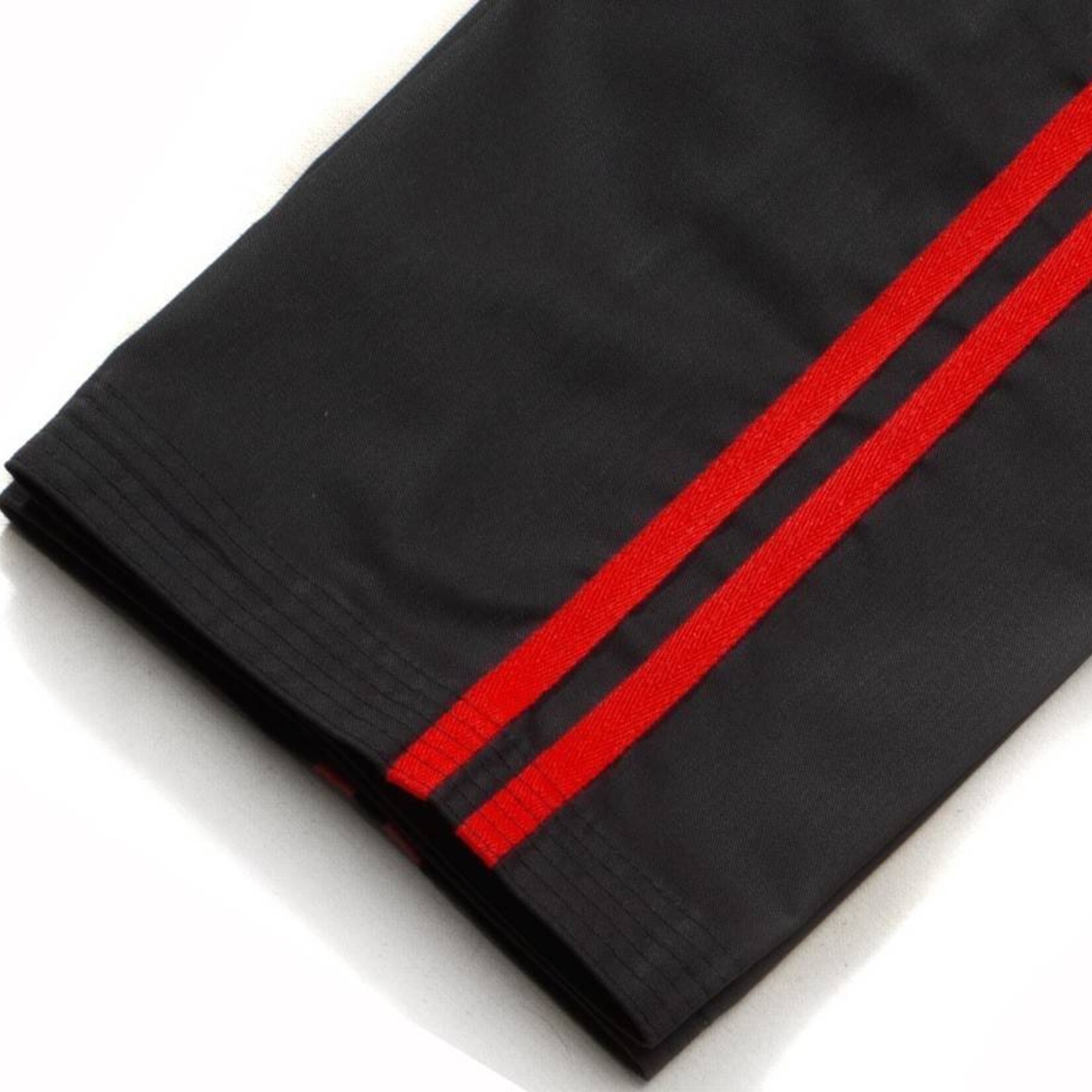 Black Kickboxing Trousers Cotton with Red Stripes
