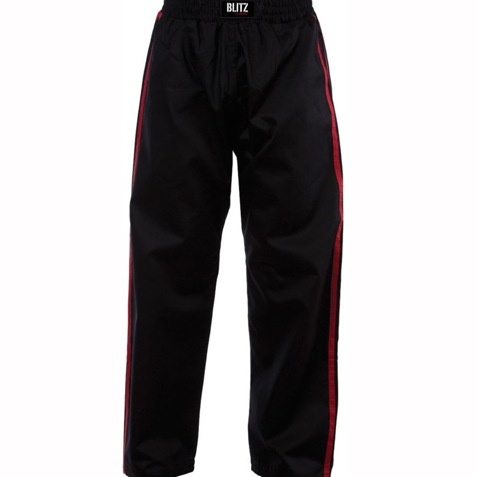 Black Kickboxing Trousers Cotton with Red Stripes