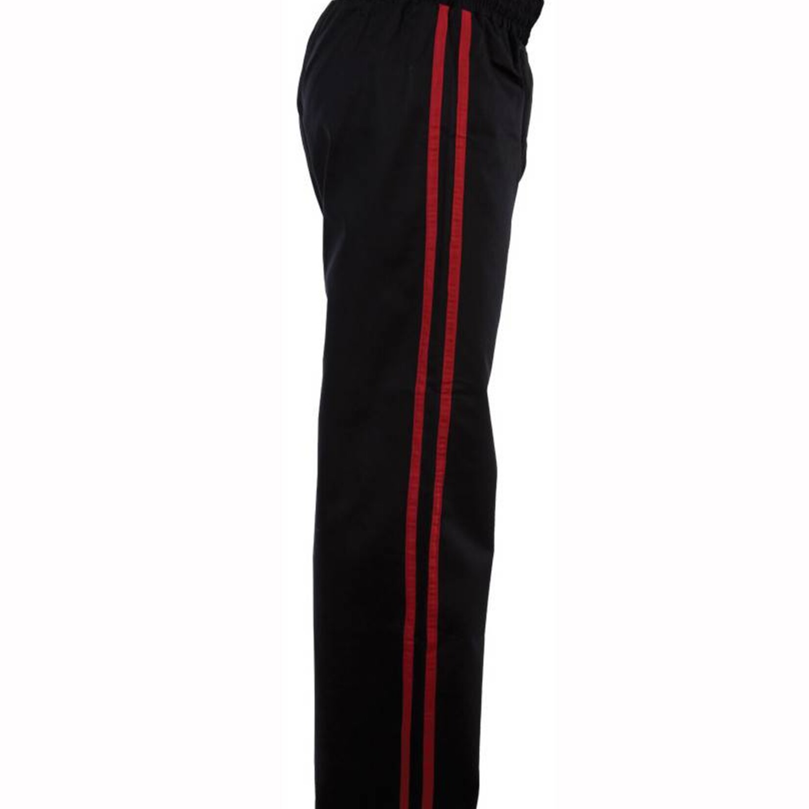 Black Kickboxing Trousers Cotton with Red Stripes