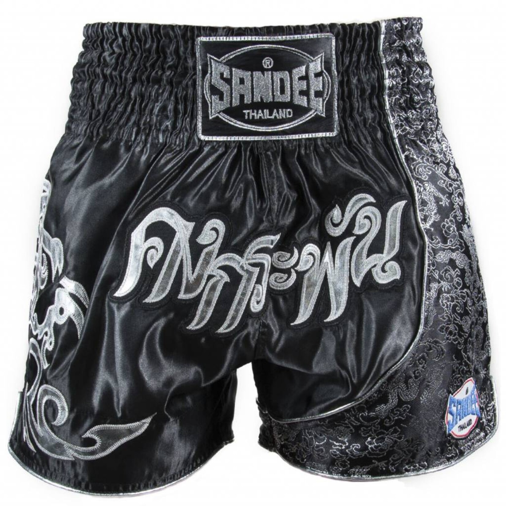 Sandee Sandee Thai Shorts Unbreakable Black & Silver