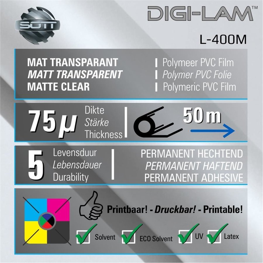 L-400 DIGI-LAM Polymer Laminat Matt 137 cm-2