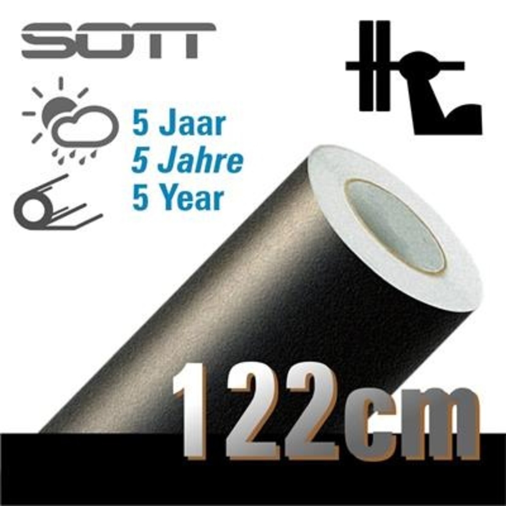 SOTT® MC1000-122 Sand Embossed Black Folie -122cm