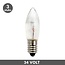 Christmas candle lamp ribbed in bright E10 3 Watt 34 Volt version