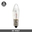 Christmas candle lamp ribbed in bright E10 3 Watt 55 Volt version
