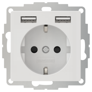 2USB Socket with USB inCharge PRO 55 | Glossy White