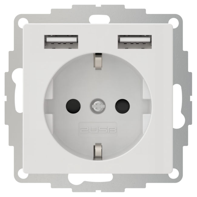Steckdose mit USB inCharge PRO 55 | Glänzend Weiß