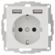 2USB Stopcontact met USB inCharge PRO 55 | Glossy White 2USB Stopcontact met USB inCharge PRO 55 | Glossy White