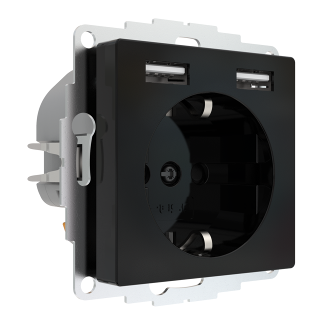 Steckdose mit USB inCharge PRO 55 | Tiefschwarz