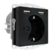 2USB Steckdose mit USB inCharge PRO 55 | Tiefschwarz 2USB Steckdose mit USB inCharge PRO 55 | Tiefschwarz