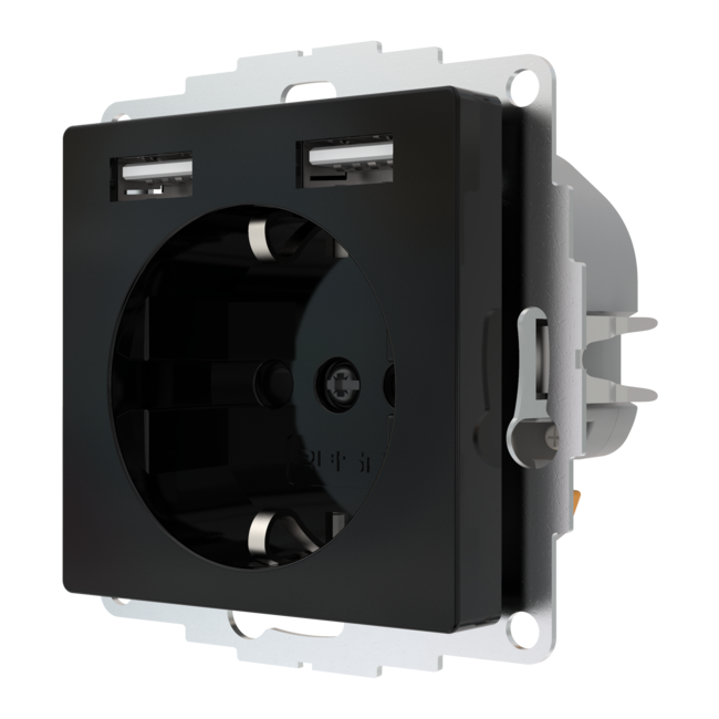 Steckdose mit USB inCharge PRO 55 | Tiefschwarz