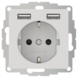 2USB Steckdose mit USB inCharge PRO 55 | Mattweiß 2USB Steckdose mit USB inCharge PRO 55 | Mattweiß