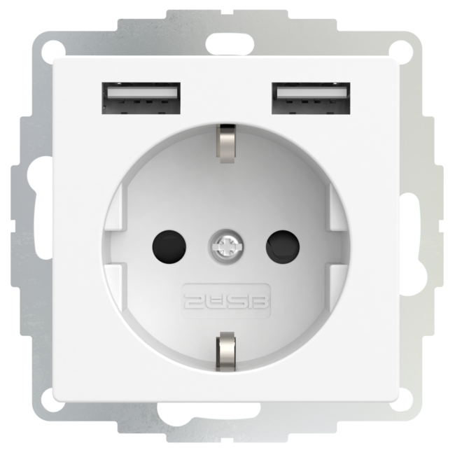 Prise Avec USB inCharge PRO 55 | Blanc Mat