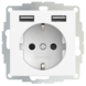 2USB Steckdose mit USB inCharge PRO 55 | Mattweiß 2USB Steckdose mit USB inCharge PRO 55 | Mattweiß