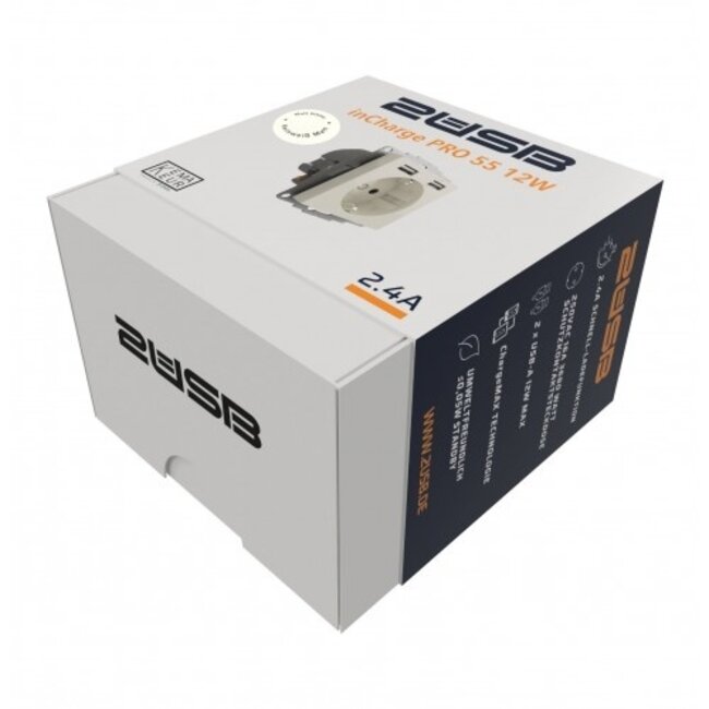 Stopcontact met USB inCharge PRO 55 | Mat Wit