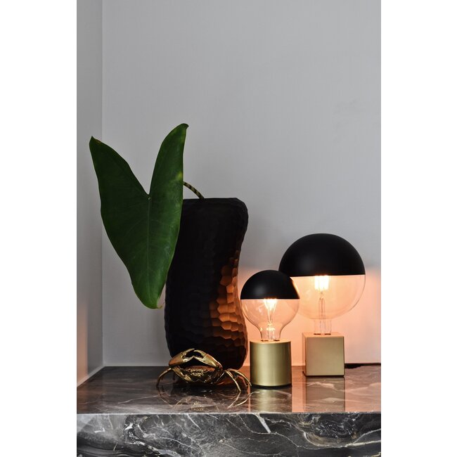 Calex LED Full Glass  Filament  Miroir Supérieur Lampe Globe  220-240V 4W 190lm E27 G125, Noir 2000K Dimmable