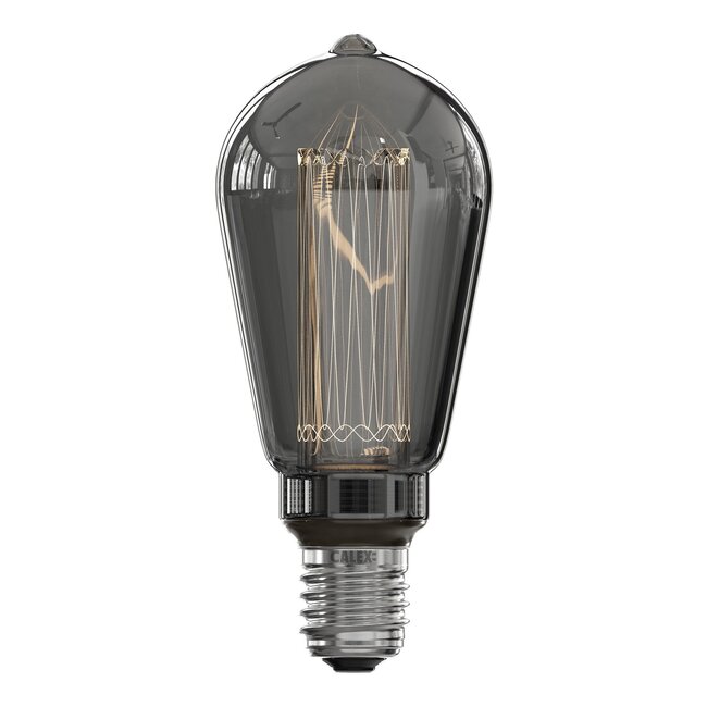 Calex-LED-Glasfaser-rustikale Lampe ST64 Titanium SMD 220-240V 3.5W 40lm 2000K E27 Dimmbar über LED-Dimmer
