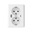 Double Power Socket with USB A + C EasyCharge 18W/3A | Glossy White