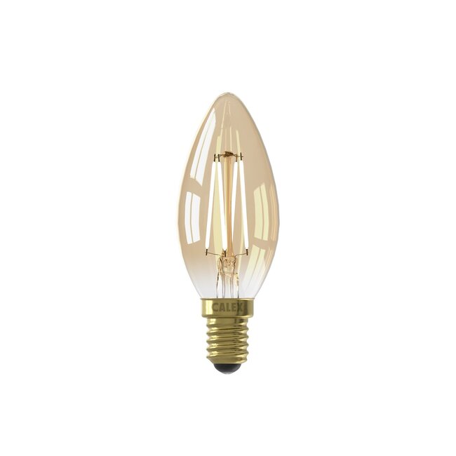 Calex Candle B35 Gold Straight Filament 220-240V 3.5W 2100K Dimmable