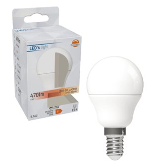 LED's light Lampe à LED DimToWarm E14 - Mat - Variable en blanc extra chaud - 4.5W (40W) - Boule G45