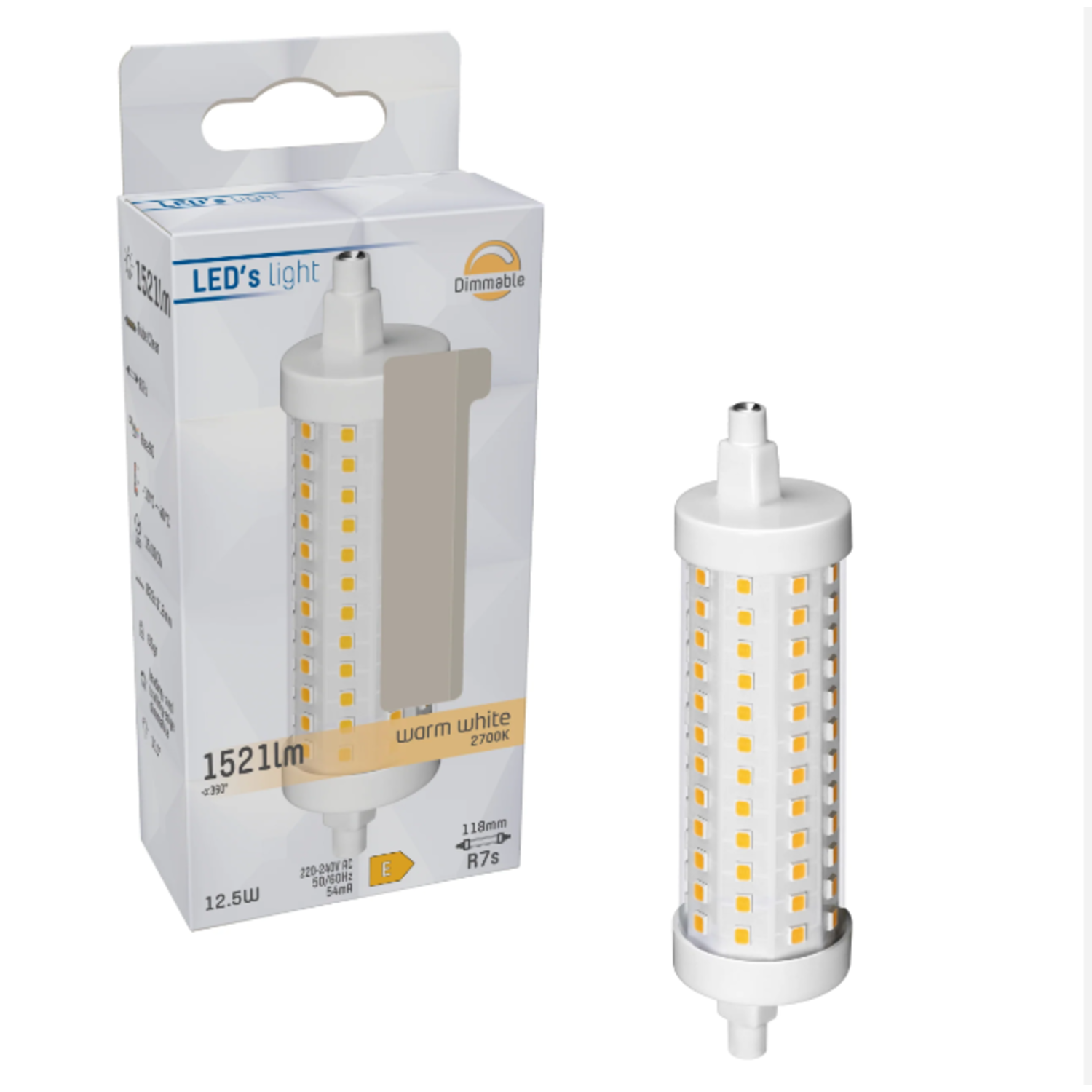 LED's light LED Rod bulb R7S 118 mm - Warm white - 12.5W replaces 100W -  ET48.com