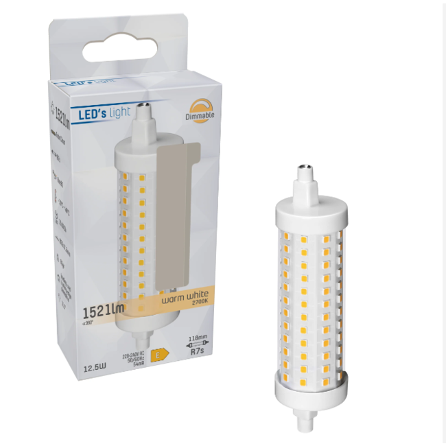 LED Rod bulb R7S 118 mm - Warm white - 12.5W replaces 100W