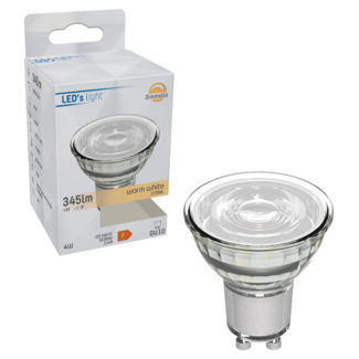 LED's light ProDim LED GU10 Spot - Clear - Dimmable warm white light - 4W replaces 50W