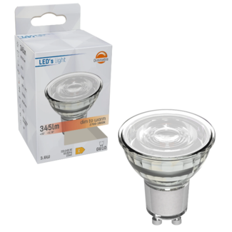 LED's light DimToWarm LED GU10 Spot - Clair - Gradable en lumière blanche extra chaude