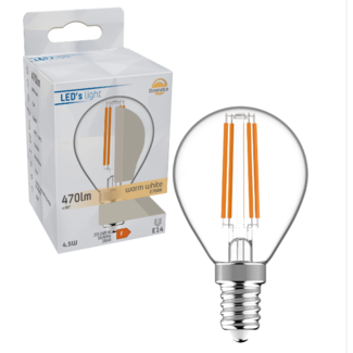 LED's light ProDim LED Filament Lamp E14 - Clear - Dimmable warm white light - G45 - 4.5W (40W)