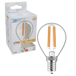 LED's light ProDim LED Filament Lamp E14 - Helder - Dimbaar warm wit licht - G45 - 4.5W (40W)