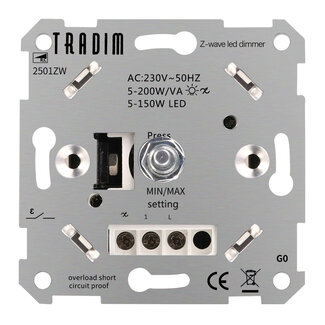 Tradim 2501ZW Z-Wave Wall Dimmer | 5-150W