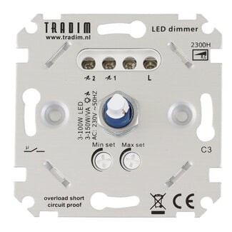 Tradim 2300H LED Muurdimmer basismodel | 3-150W/VA