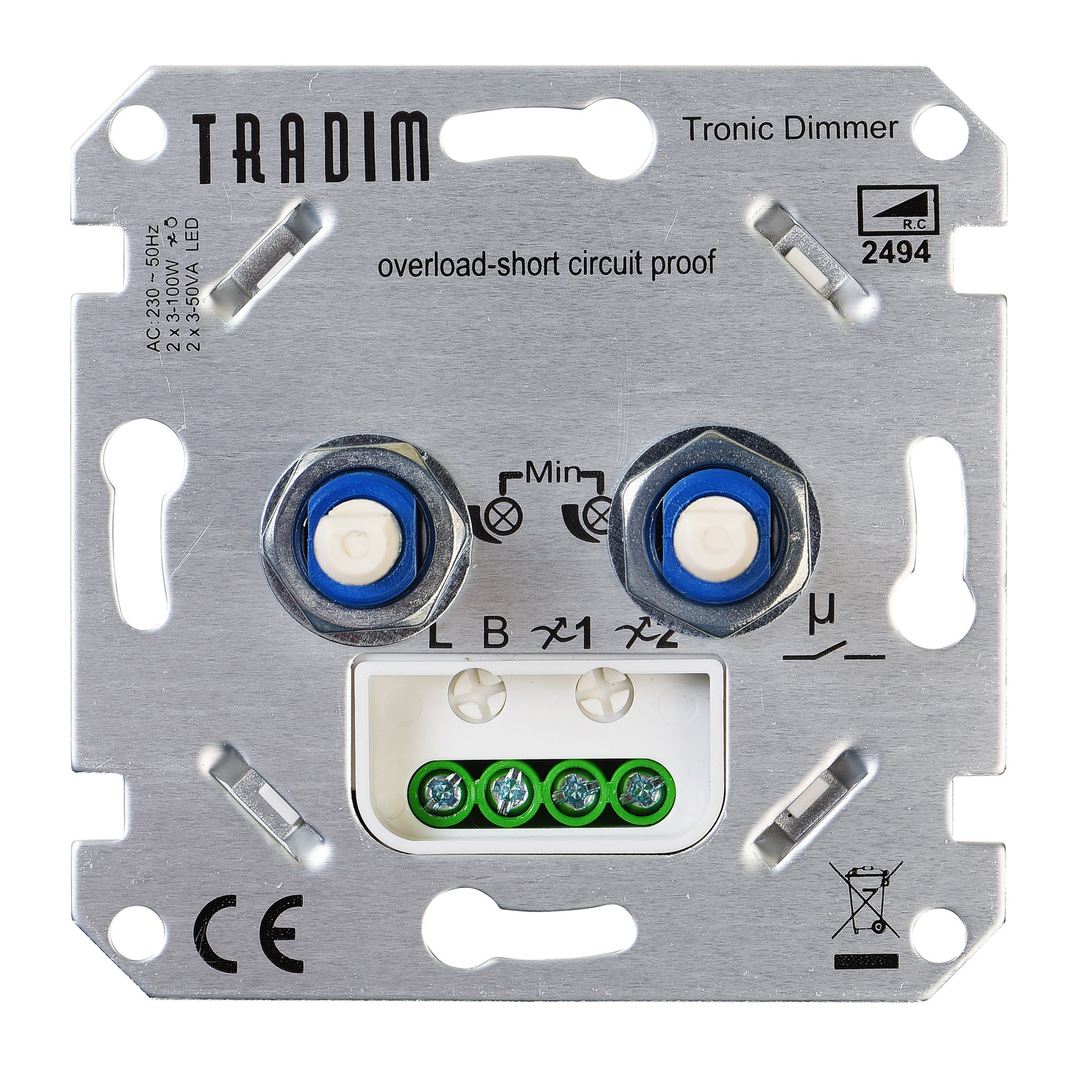 Preventie Van streek Tegenstander Tradim 2494 LED Duo Dimmer 2x 3-100 Watt - ET48.com