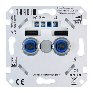 Tradim 2482 Duo Muurdimmer | 2x 5-75W