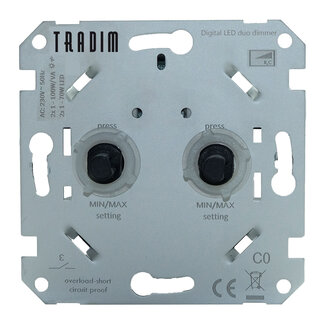 Tradim 2496 Digital Duo Wall Dimmer | 2x 1-100W