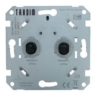 Tradim 2496 Duo de Gradateurs Muraux  | 2x 1-100W