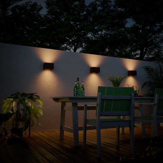 Calex Outdoor Muur Lamp - Rechthoek - Roest 7W