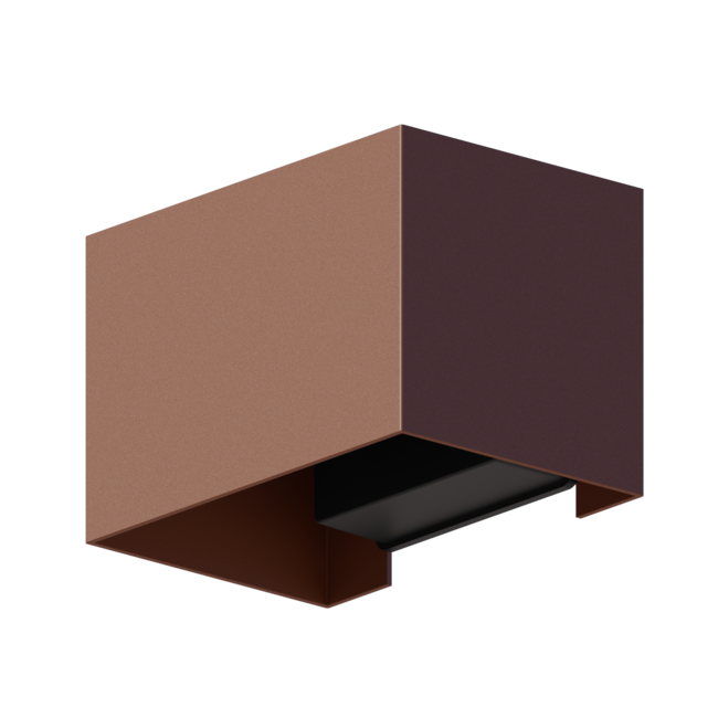 Calex Outdoor Wall Lamp - Rectangle - Rust 7W