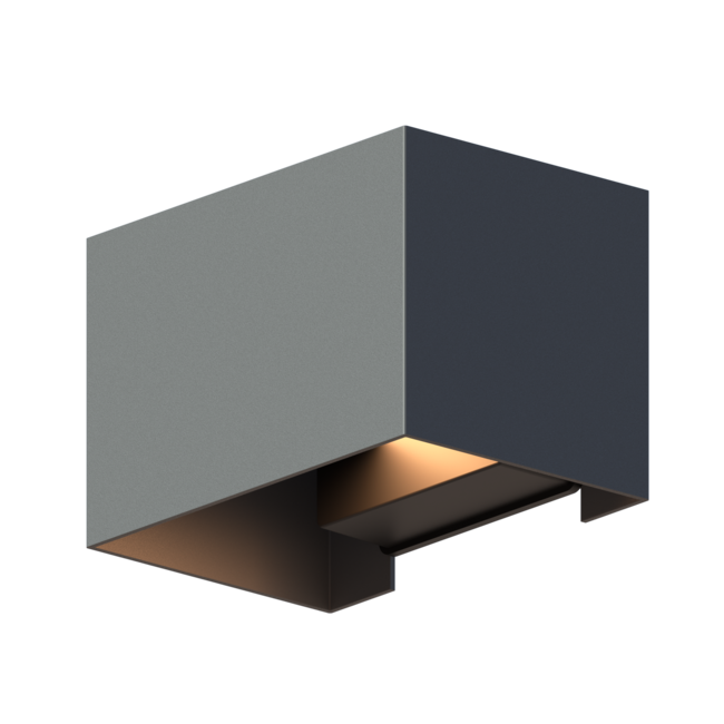 Calex Outdoor Wall Lamp - Rectangle - Antracite 7W