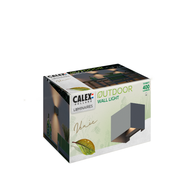 Calex Venice LED Wall Light Up & Down Anthracite – 7W – 3000K Warm White – Adjustable Beam Angle