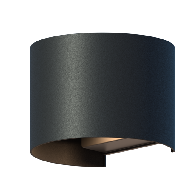 Calex LED Wall Light Oval - Up & Down - Noir - Lumière blanc chaud - 7W