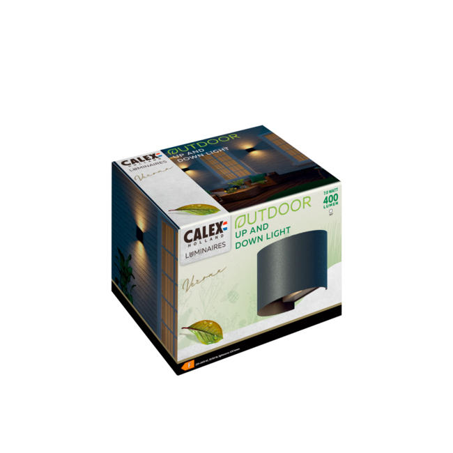 Calex LED-Wandleuchte Ovaal - Up & Down - Zwart - Warmes Weißlicht - 7W