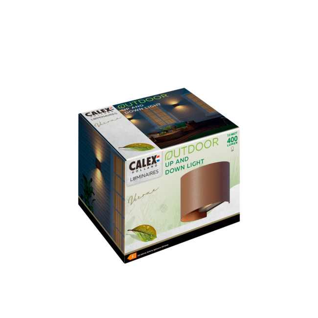 Calex LED Wandlamp Ovaal - Up & Down - Roest - Warm Wit Licht - 7W