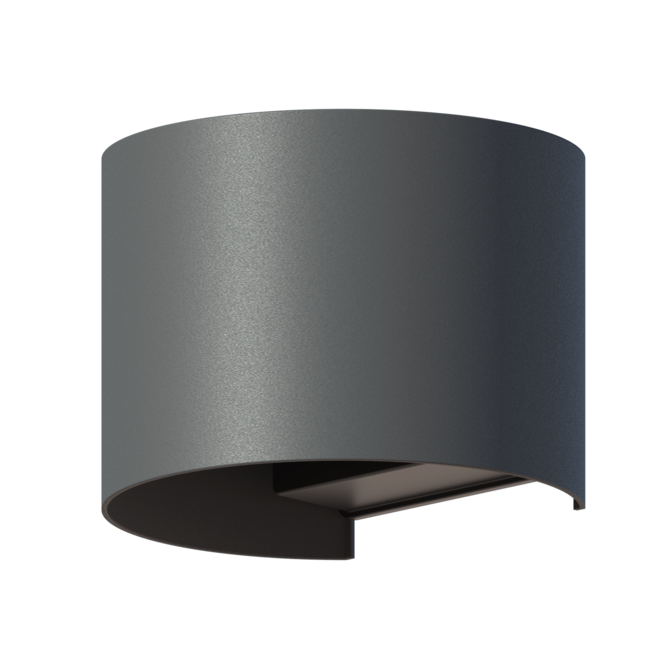 Calex LED Wandlamp Ovaal - Up & Down - Antraciet - Warm Wit Licht - 7W