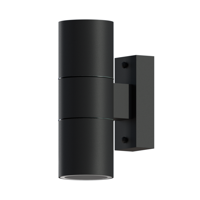 Calex LED-Wandleuchte aus Edelstahl - Up & Down - 2x GU10 - Schwarz