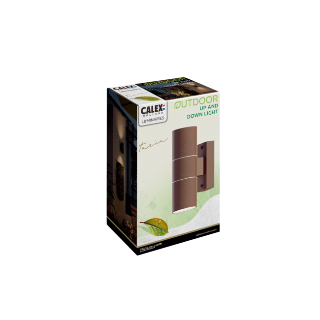 Applique LED Calex en acier inoxydable - Montée et descente - 2x GU10 - Rouiller