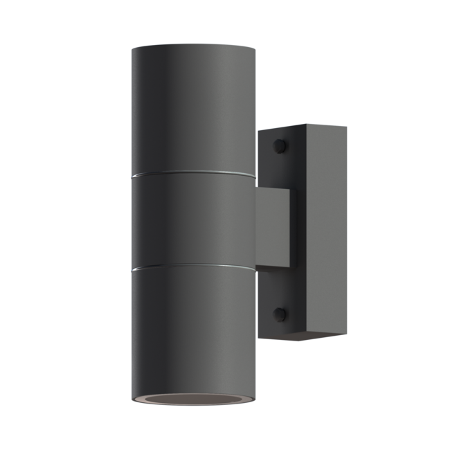 Applique LED Calex en acier inoxydable - Montée et descente - 2x GU10 - Anthracite