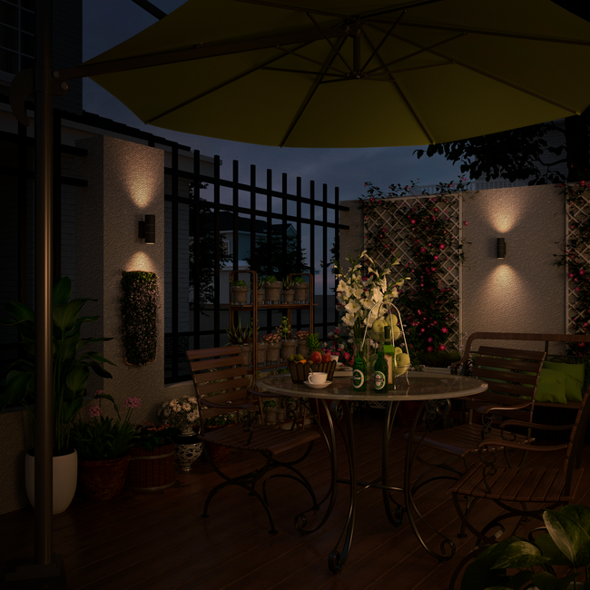 Calex LED Wandlamp RVS - Up & Down - 2x GU10 - Antraciet