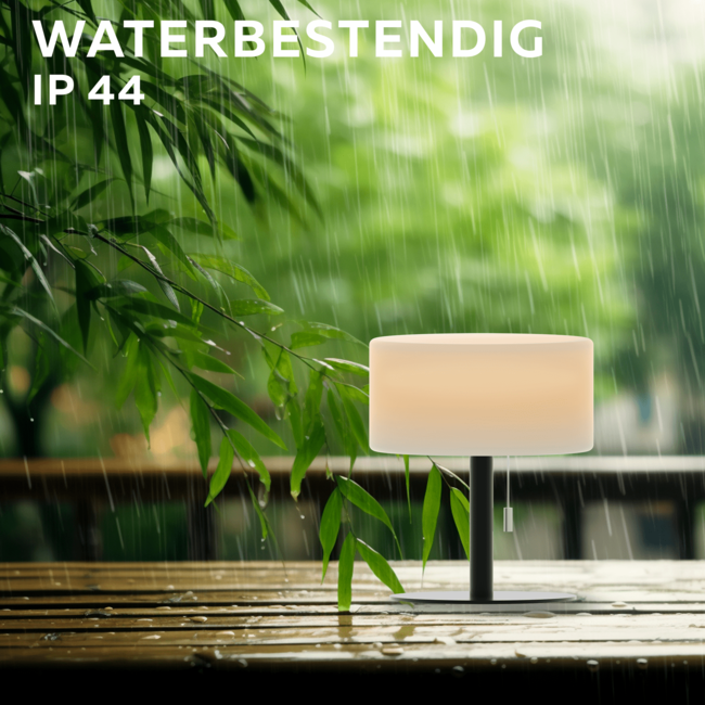 Calex Outdoor Tafel Lamp - Oplaadbaar/Solar - Zwart/Wit